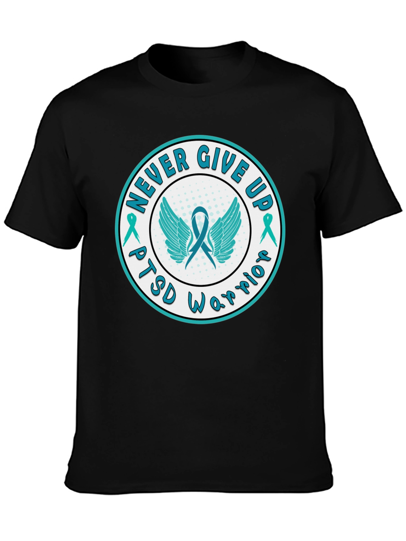 PTSD Warrior Never Give Up Graphic Tee