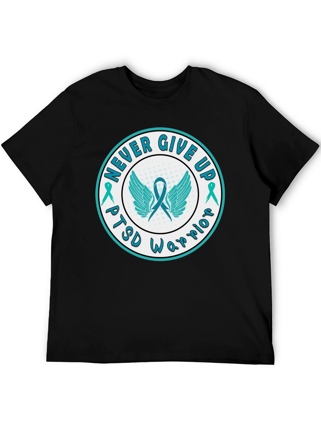 PTSD Warrior Never Give Up Graphic Tee