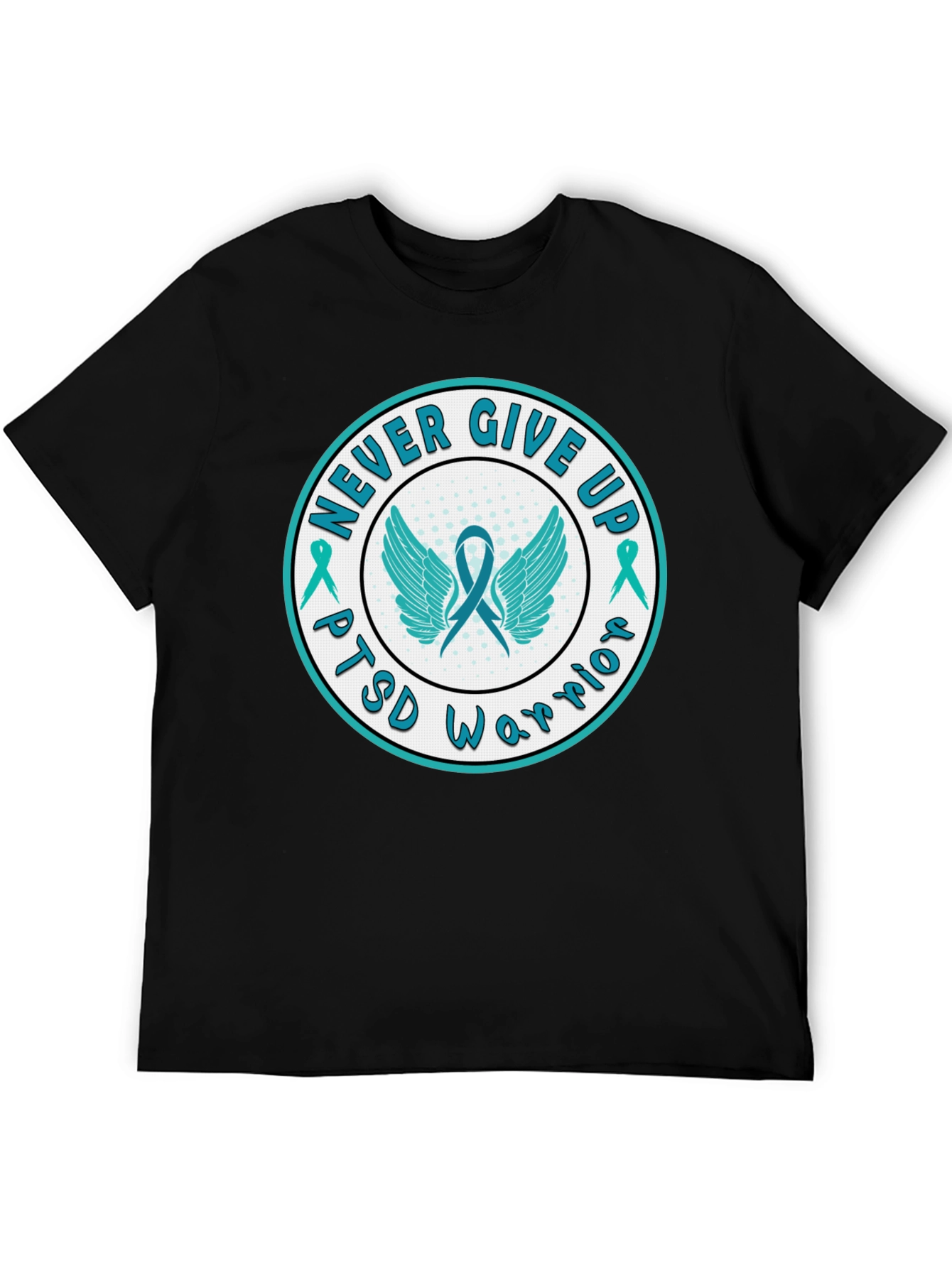 PTSD Warrior Never Give Up Graphic Tee