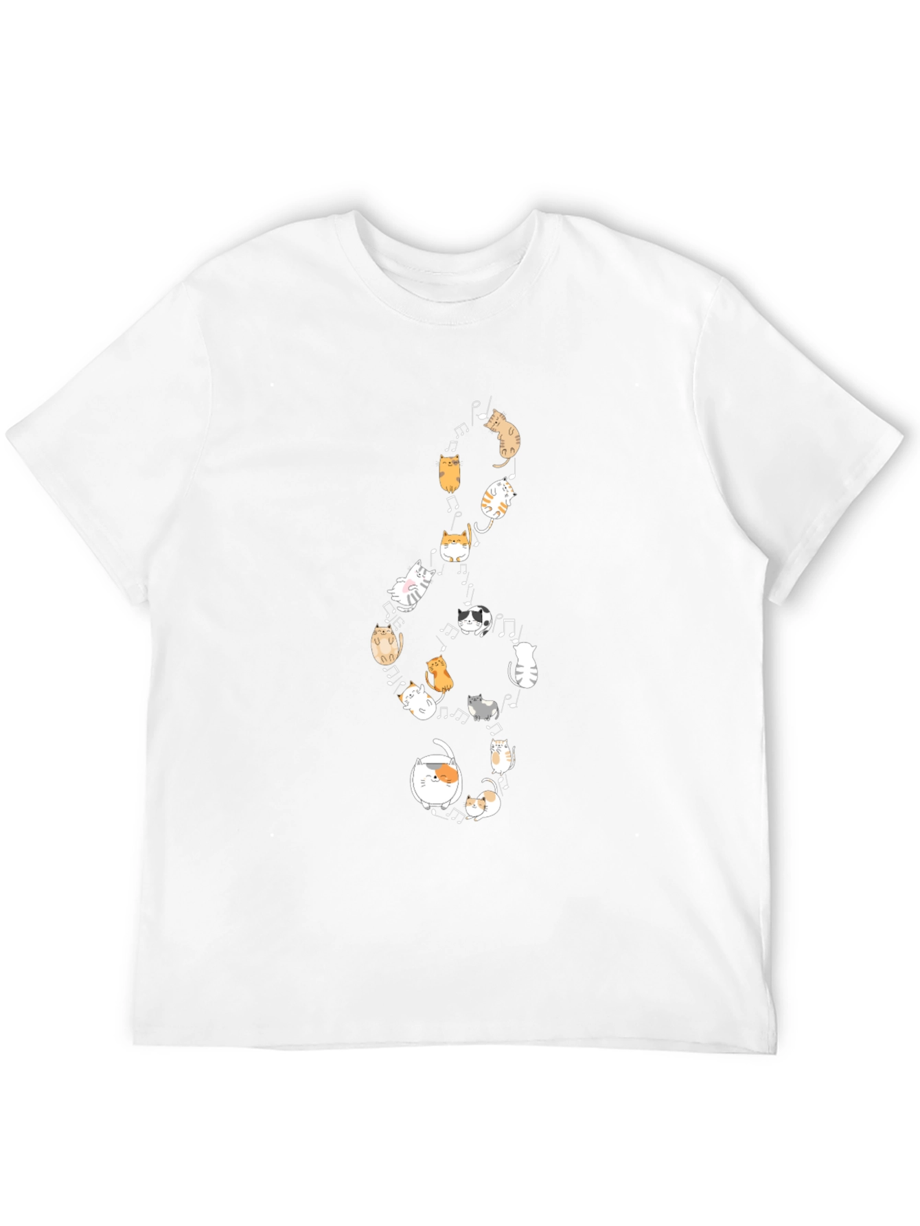 Cats Music Note Black T-Shirt