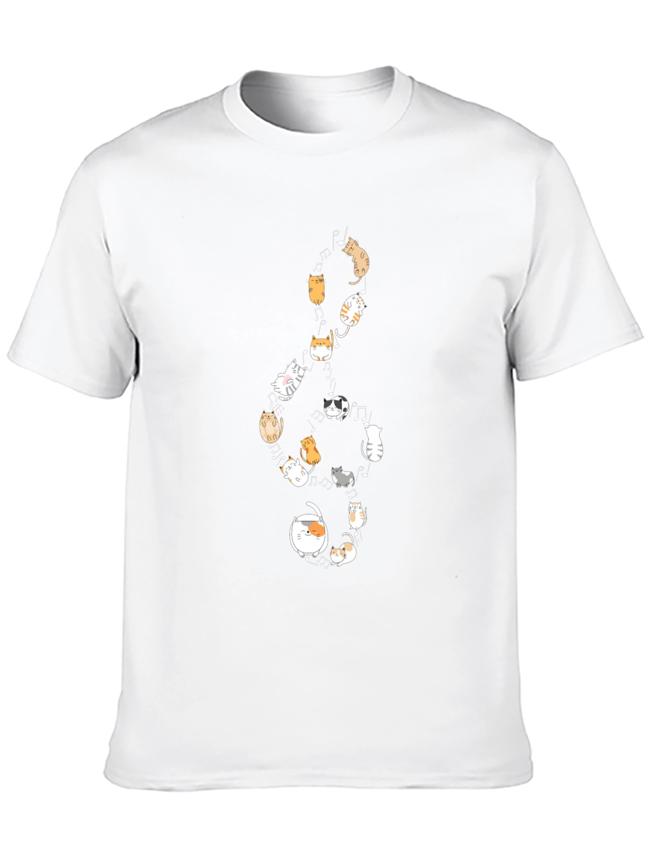 Cats Music Note Black T-Shirt