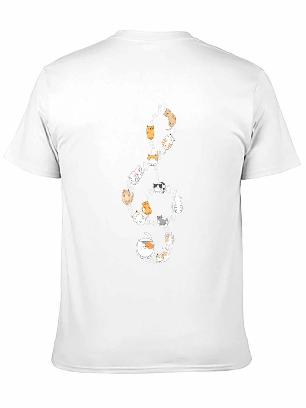 Cats Music Note Black T-Shirt