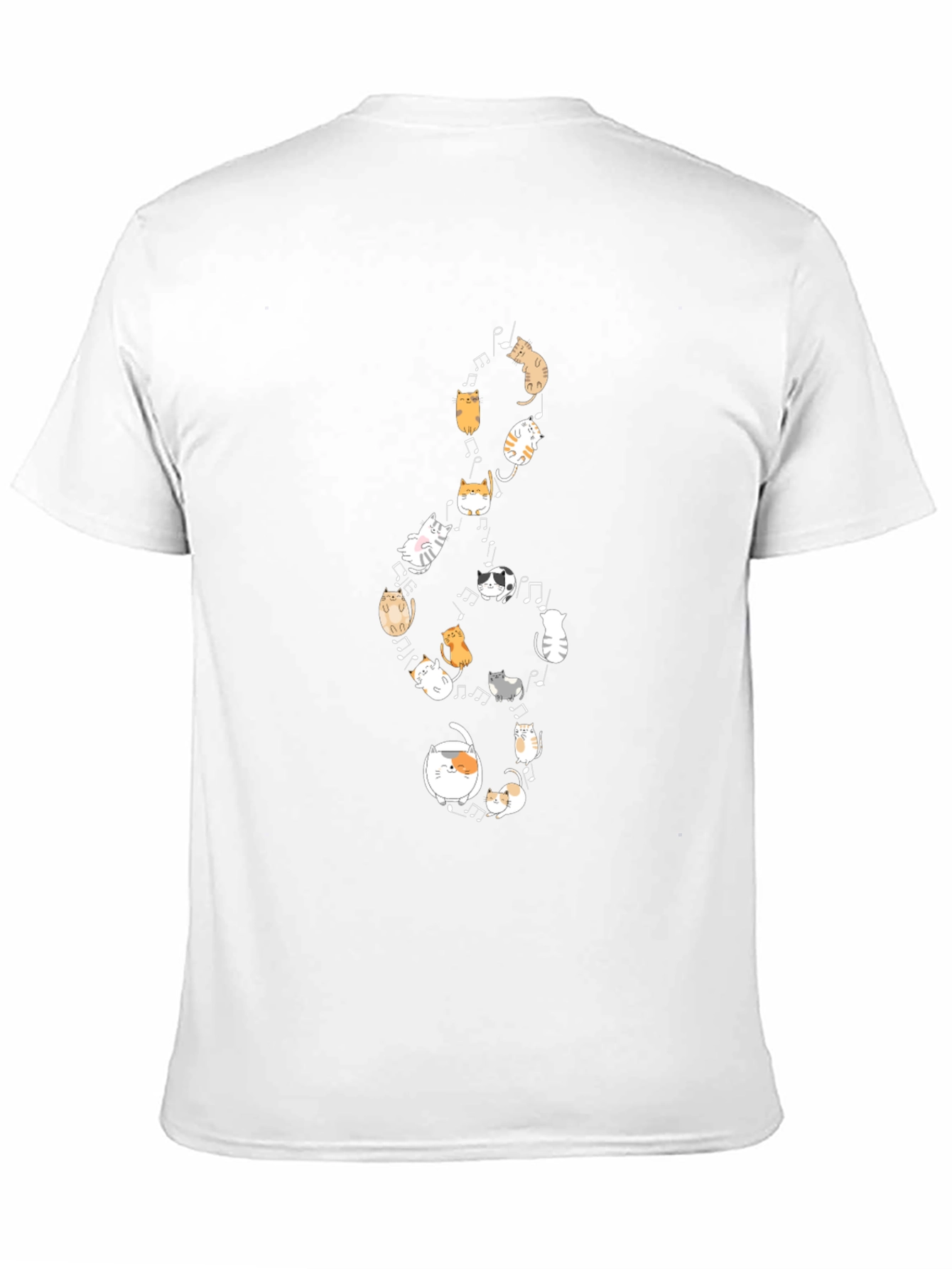 Cats Music Note Black T-Shirt