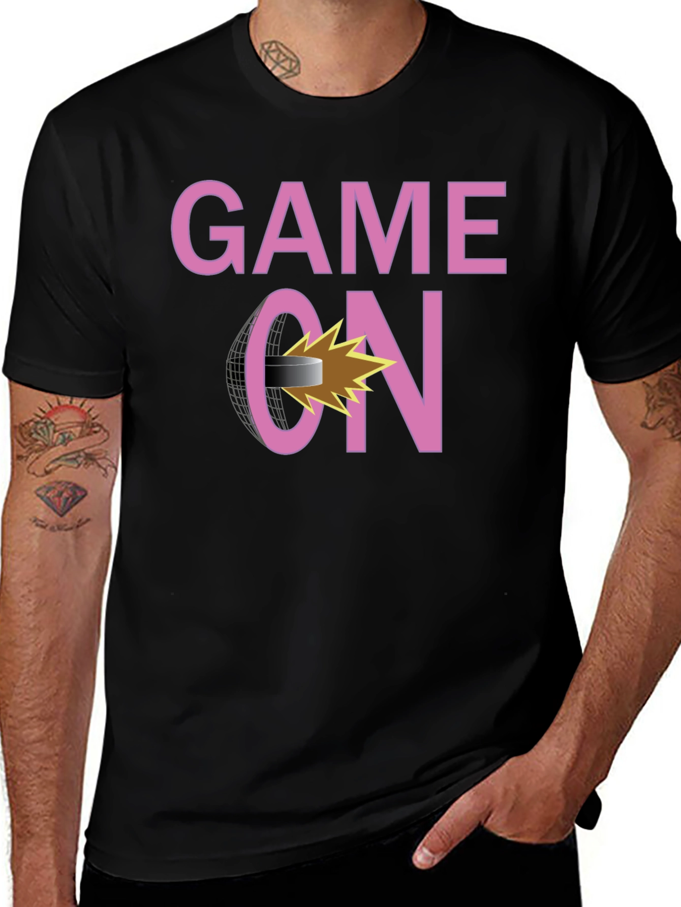 Game On Hockey Graphic T-Shirt - Black