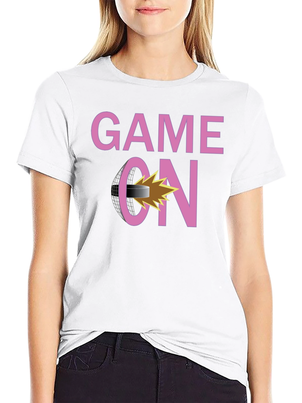 Game On Hockey Graphic T-Shirt - Black