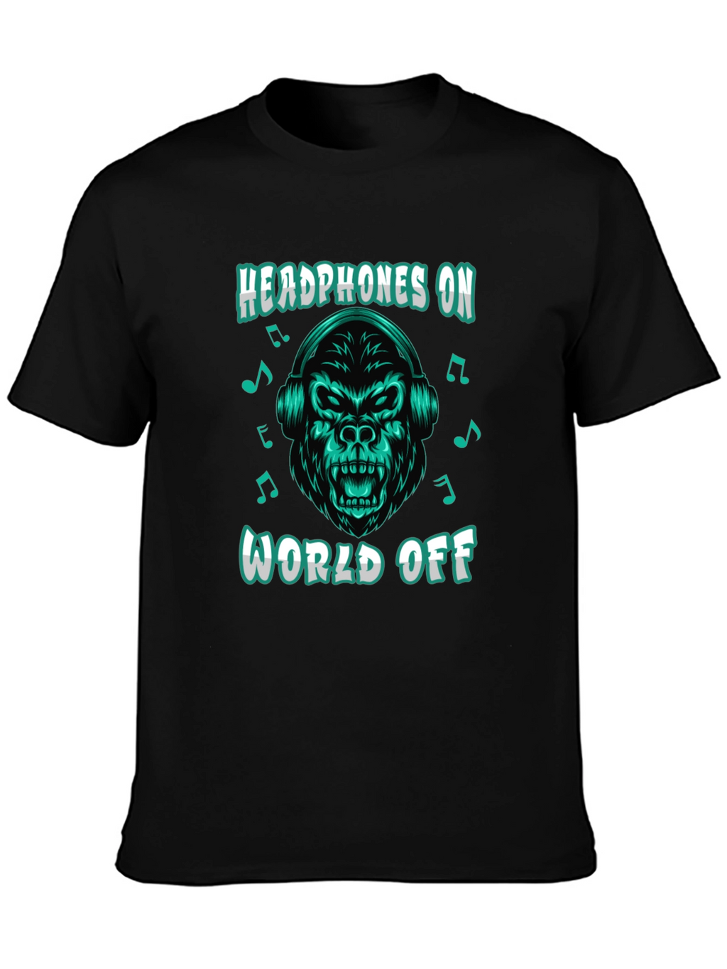 Headphones On World Off Gorilla T-Shirt