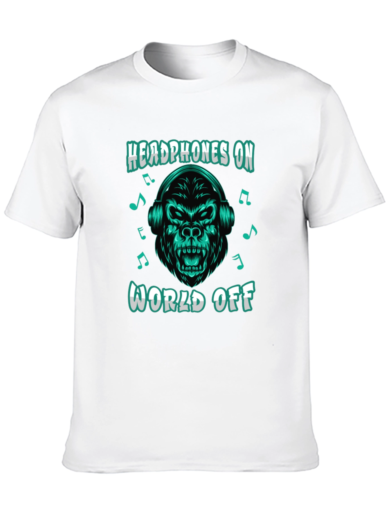 Headphones On World Off Gorilla T-Shirt