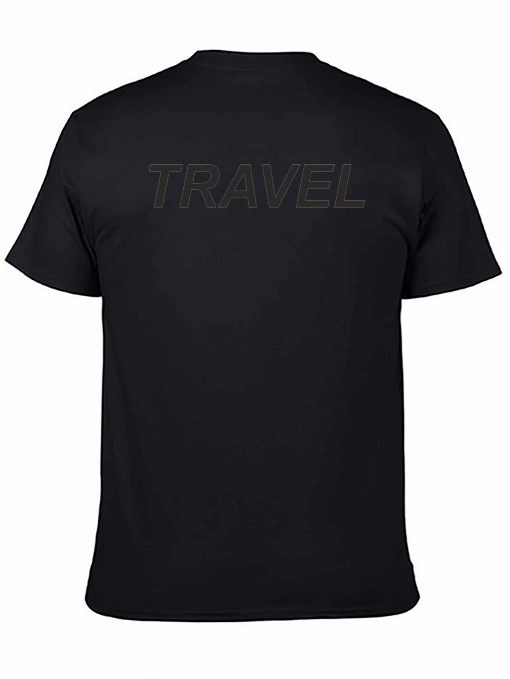 Mens Travel Graphic Tee - Solid Black