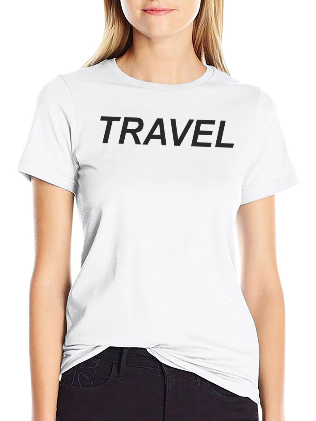 Mens Travel Graphic Tee - Solid Black