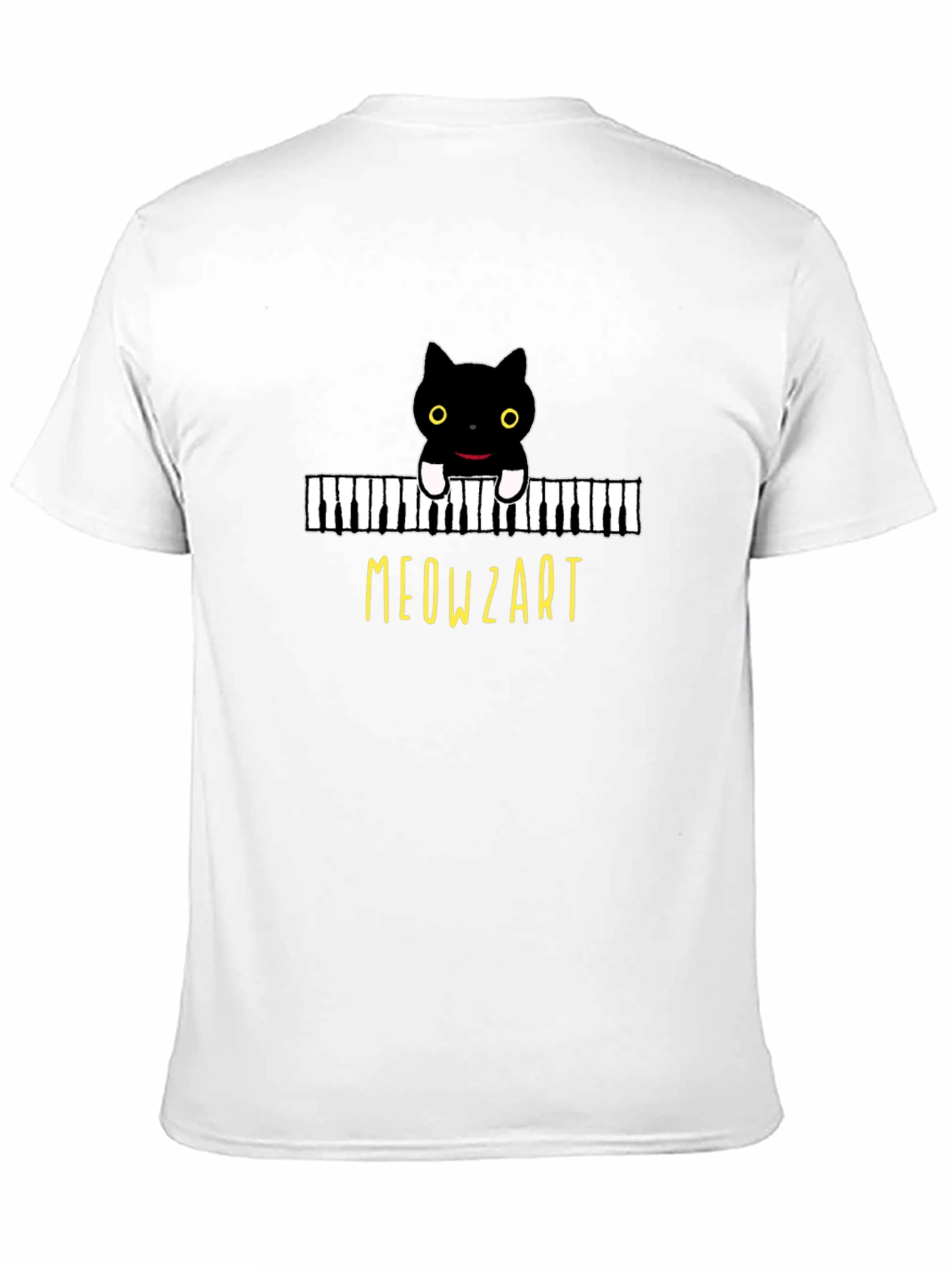 Meowzart Black Cat Piano T-Shirt - Music Lover Tee