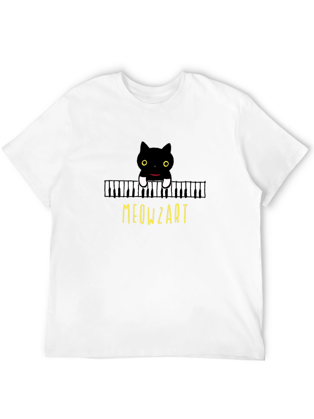 Meowzart Black Cat Piano T-Shirt - Music Lover Tee