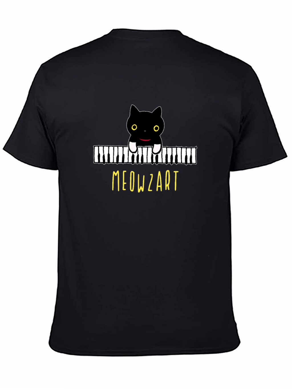 Meowzart Black Cat Piano T-Shirt - Music Lover Tee