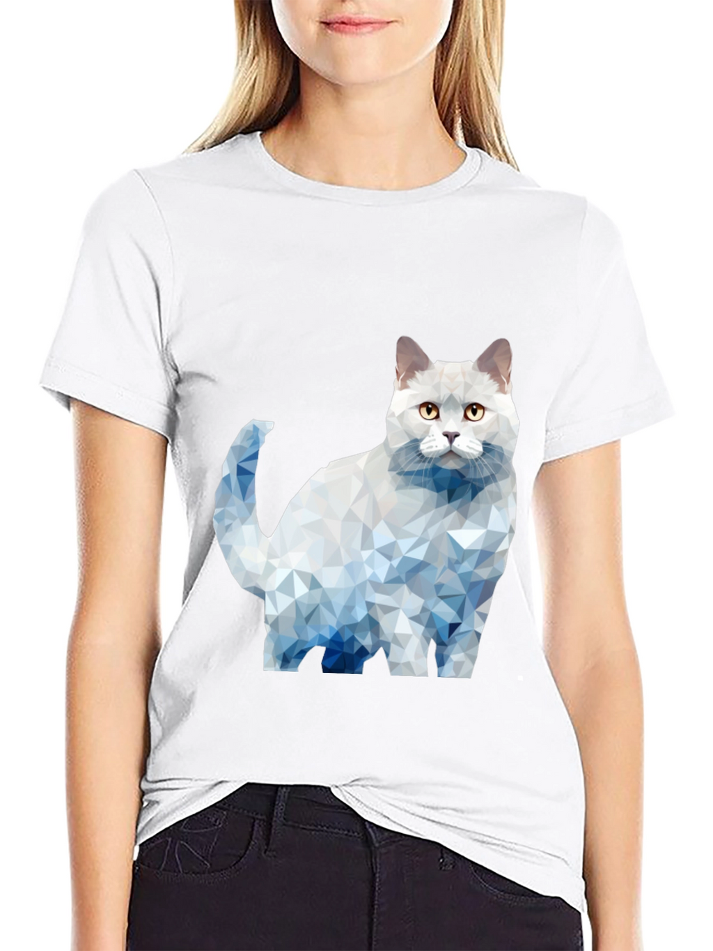 Geometric Cat Graphic T-Shirt