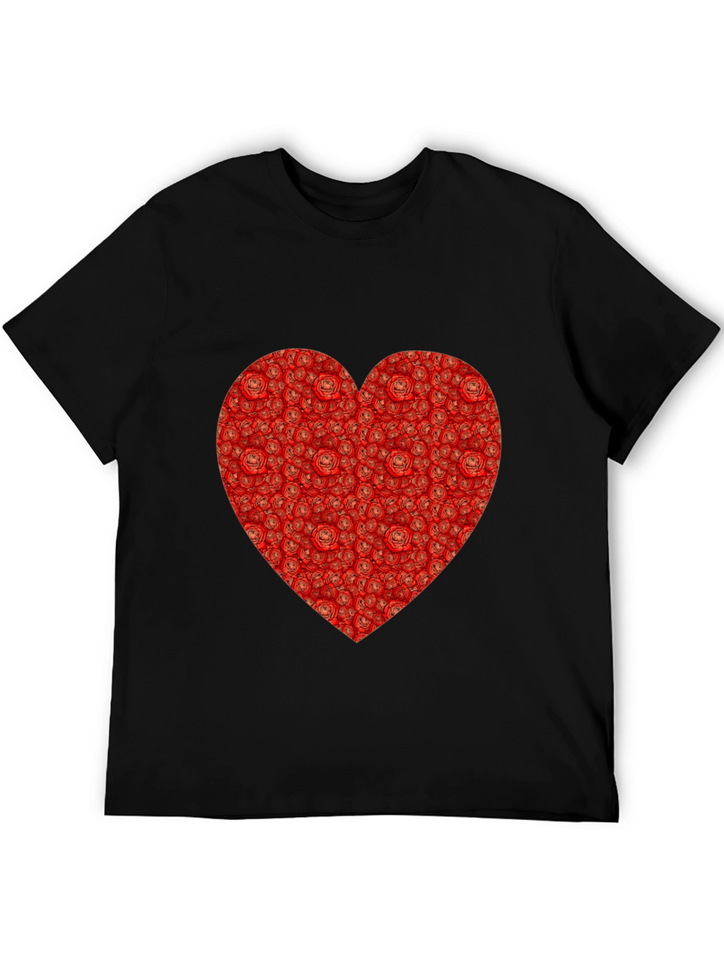 Rose Heart T-Shirt - Romantic Black Tee