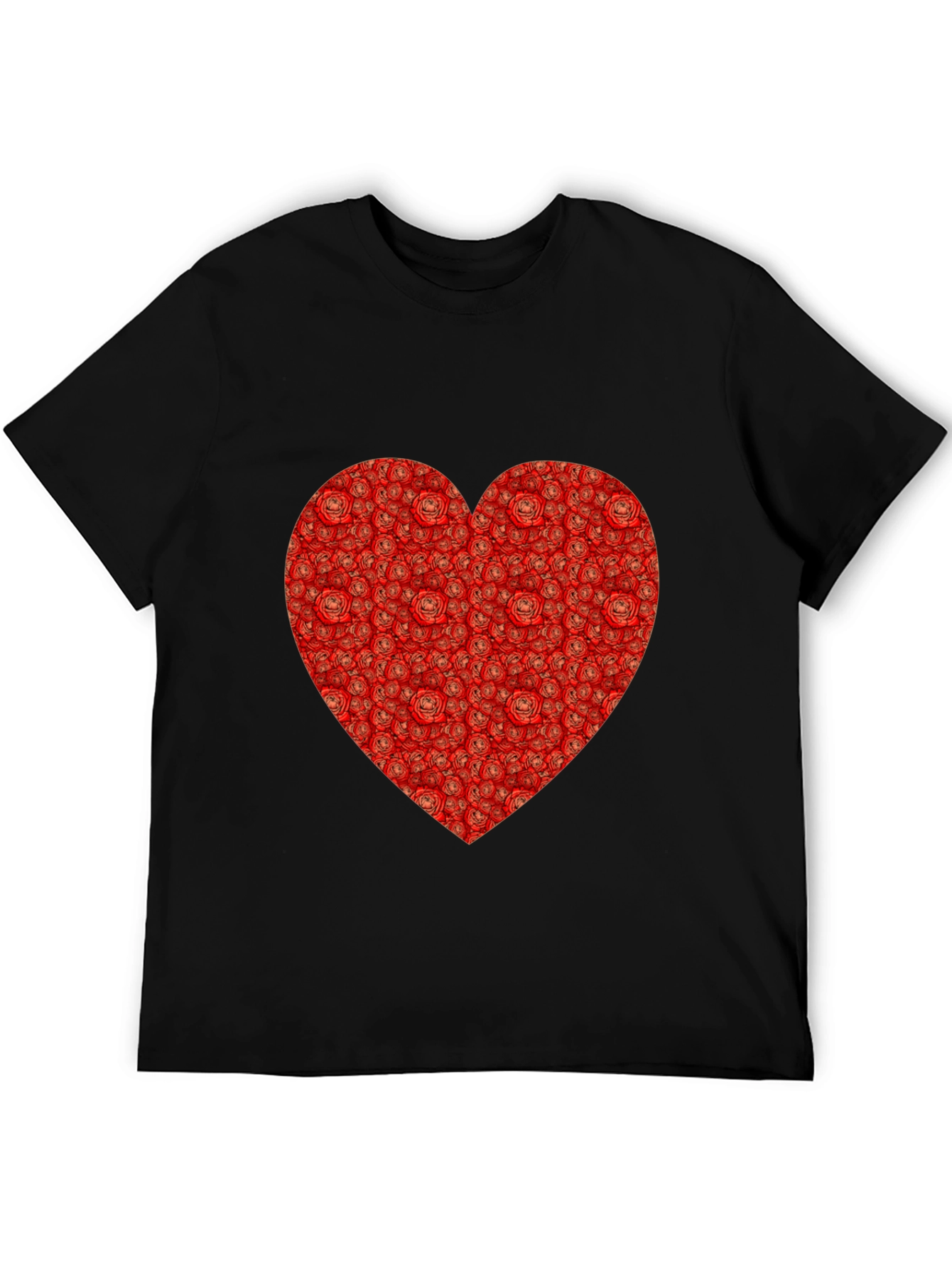 Rose Heart T-Shirt - Romantic Black Tee