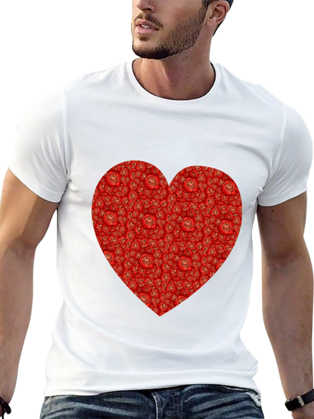 Rose Heart T-Shirt - Romantic Black Tee