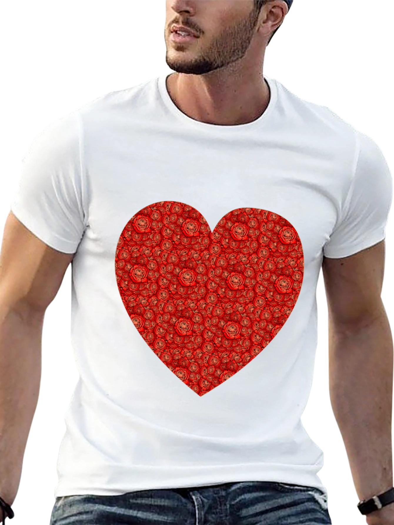Rose Heart T-Shirt - Romantic Black Tee