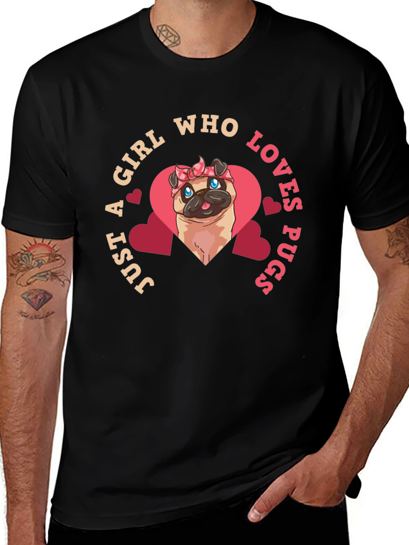 Girl Who Loves Pugs T-Shirt