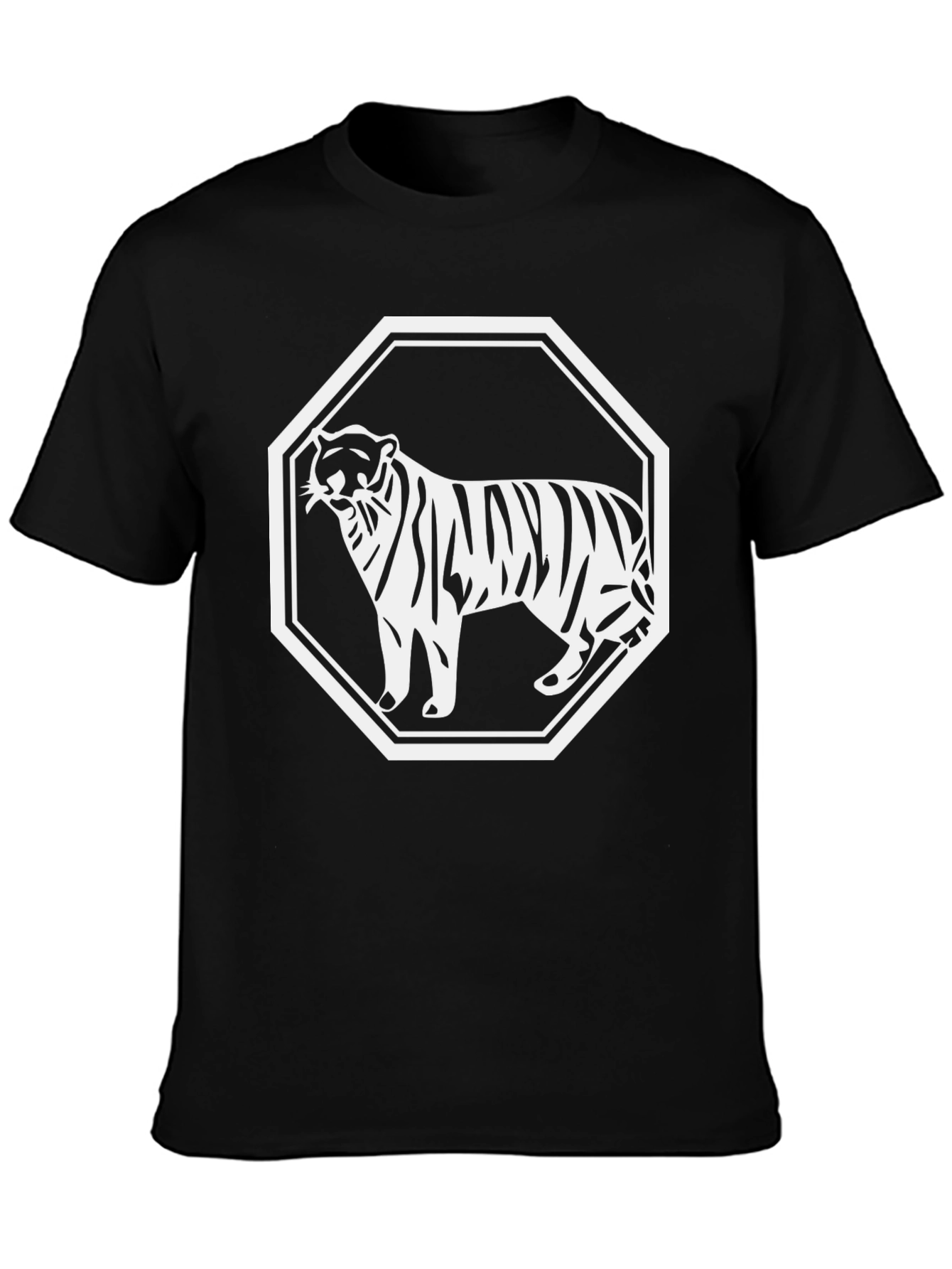 Black Tiger Graphic Tee - Octagon Design