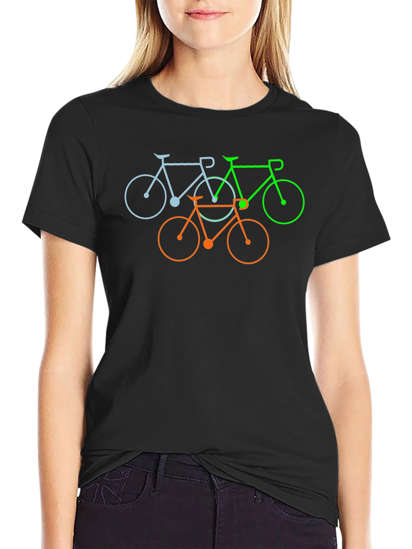 Colorful Bike Trio Graphic Tee - Casual Comfort