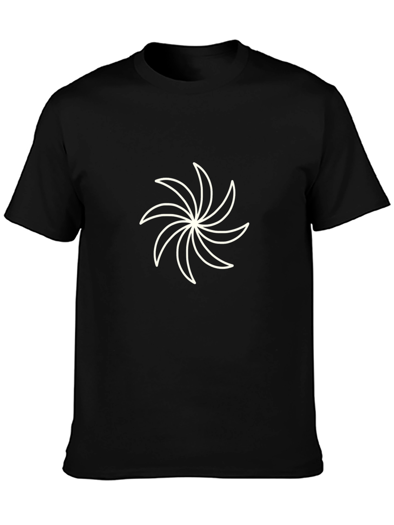 Black Tee with Abstract Floral Graphic