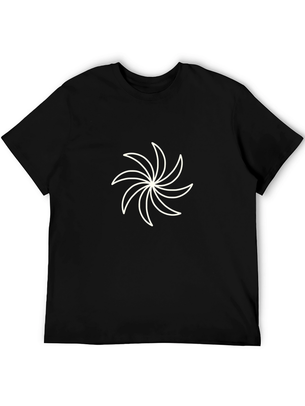 Black Tee with Abstract Floral Graphic