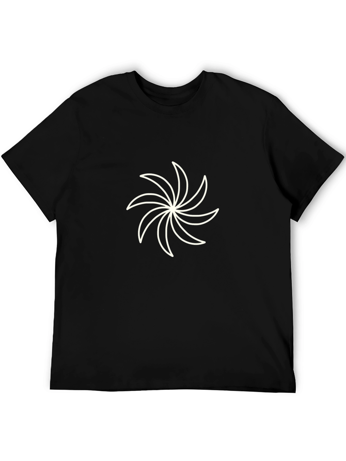 Black Tee with Abstract Floral Graphic