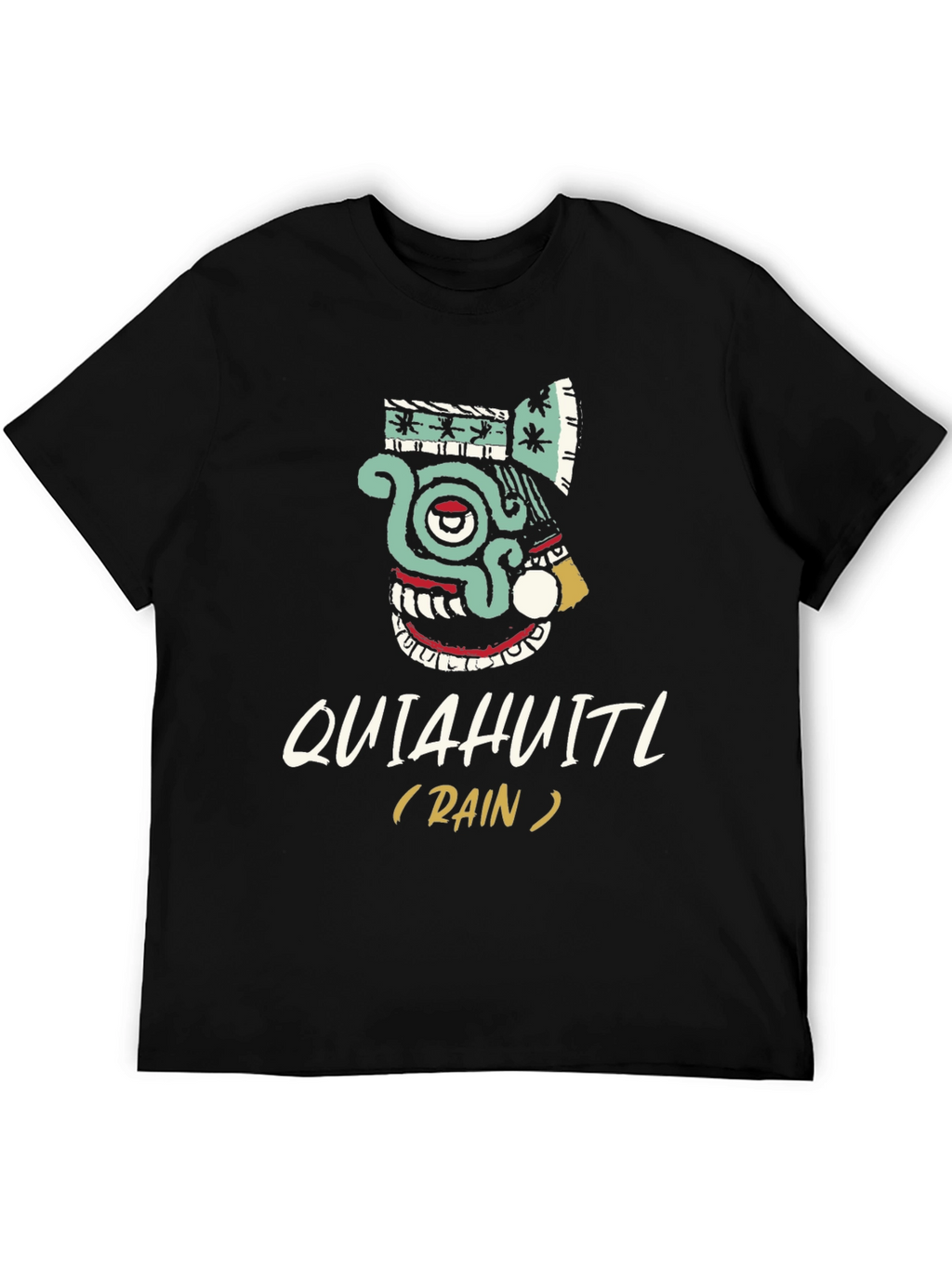 Quiahuitl Rain T-Shirt Aztec Inspired Black Tee