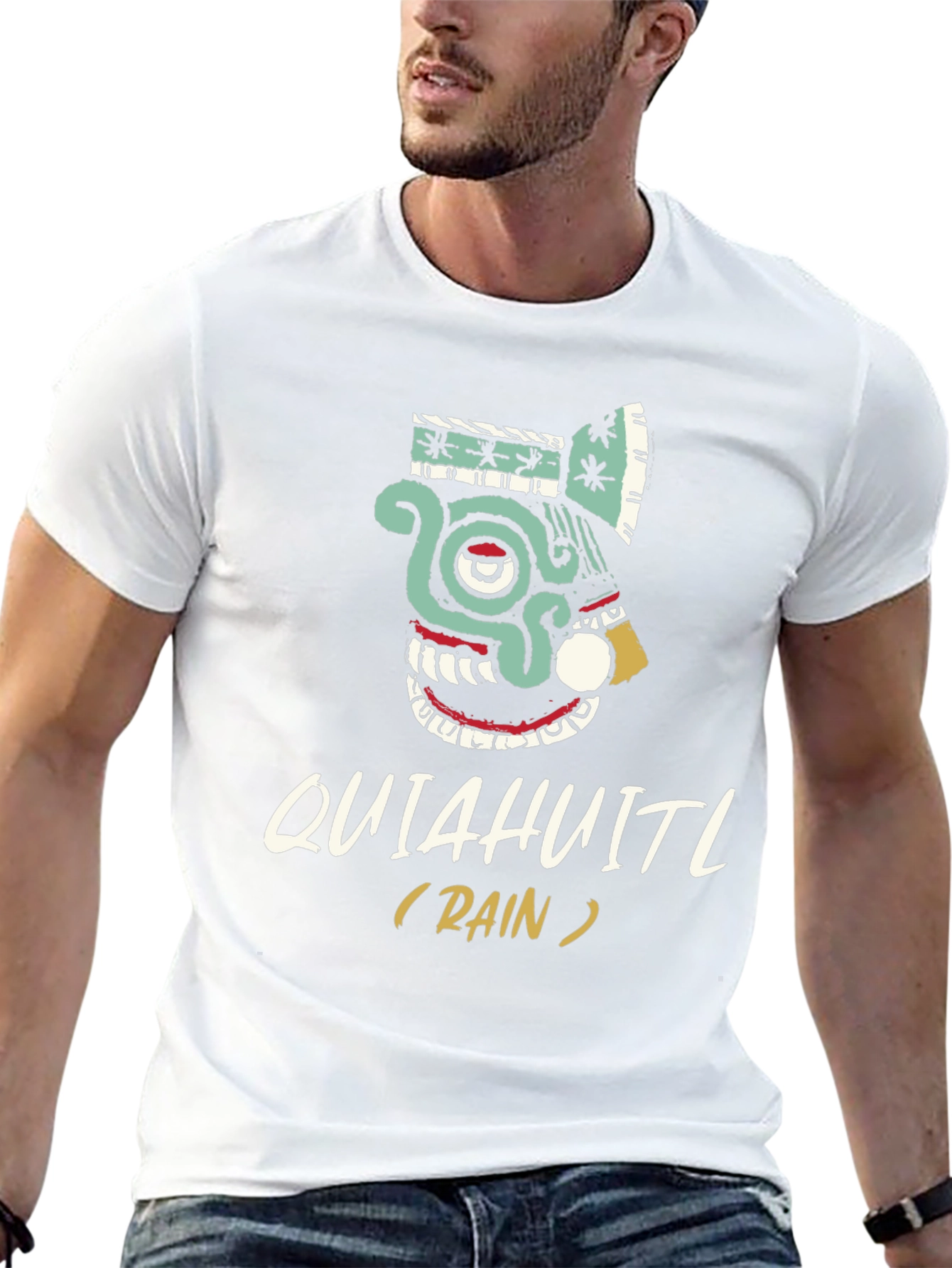 Quiahuitl Rain T-Shirt Aztec Inspired Black Tee