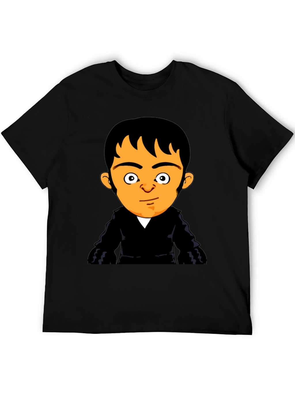 Cartoon Character Print Black T-Shirt
