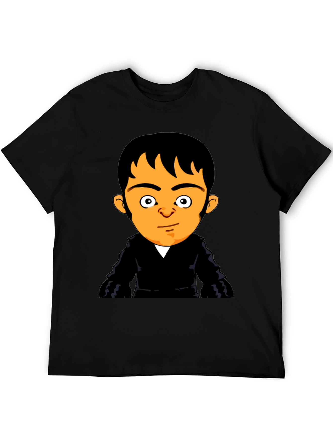 Cartoon Character Print Black T-Shirt