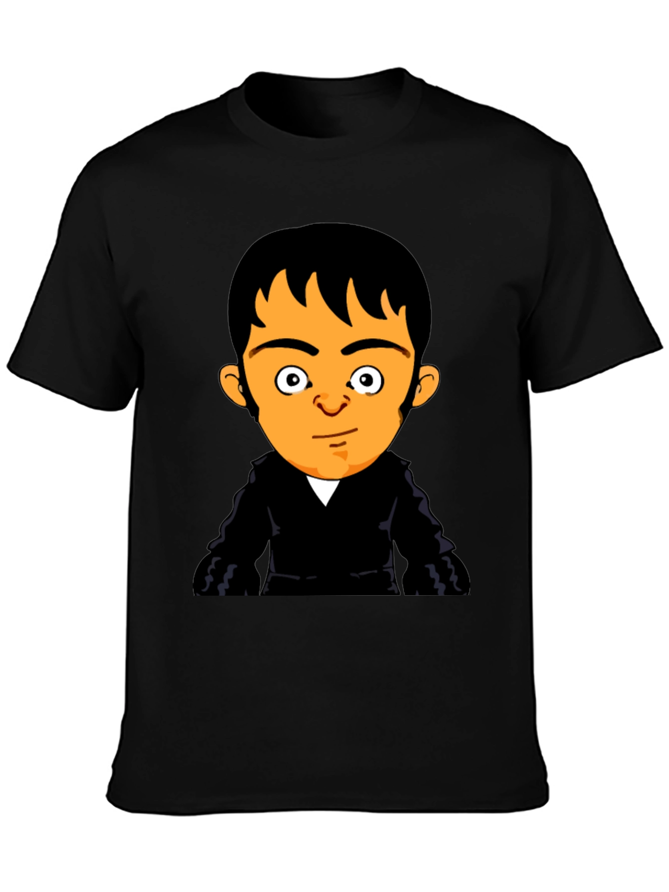 Cartoon Character Print Black T-Shirt