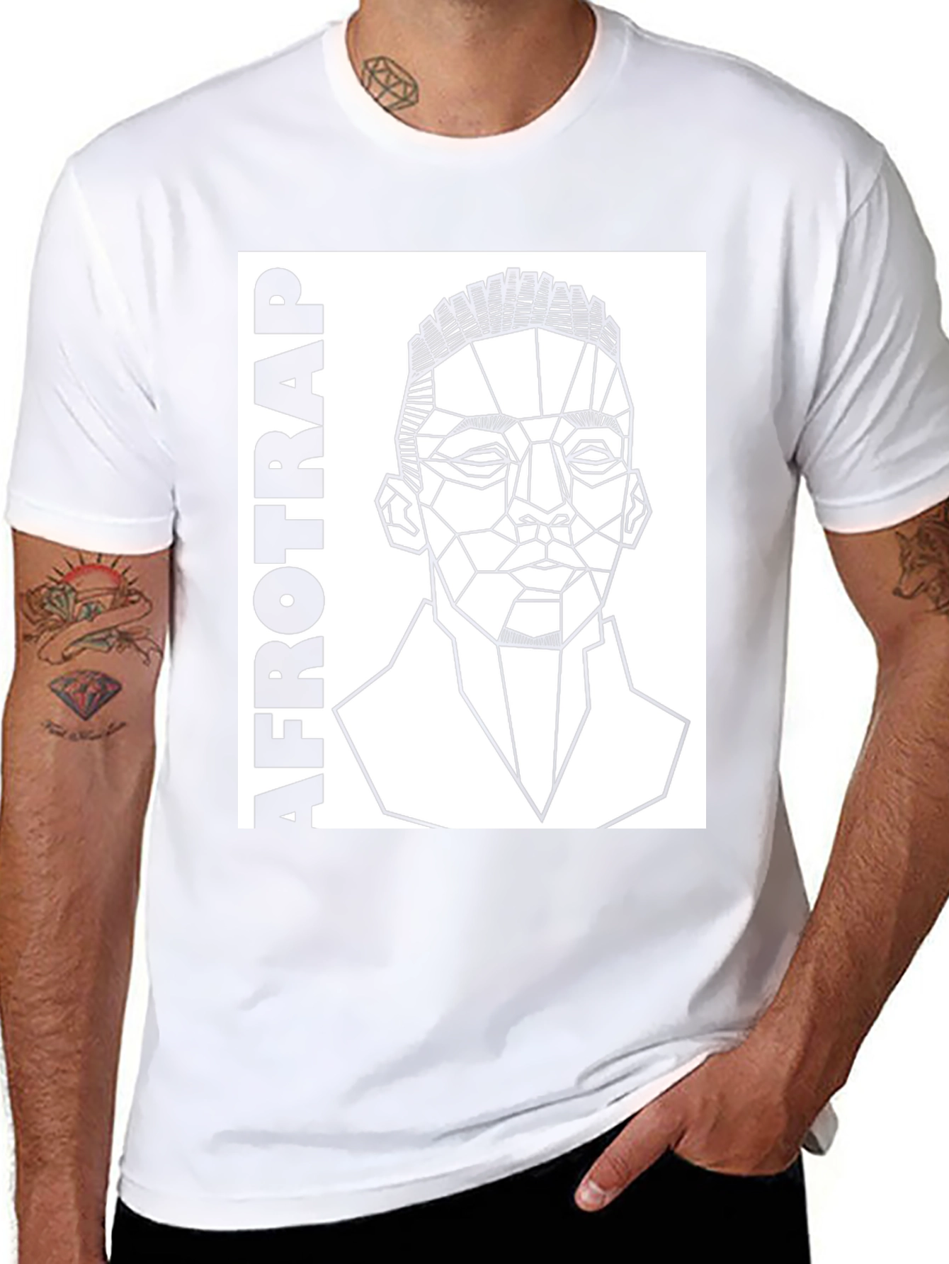 Afrotrap Geometric Graphic Tee - Black