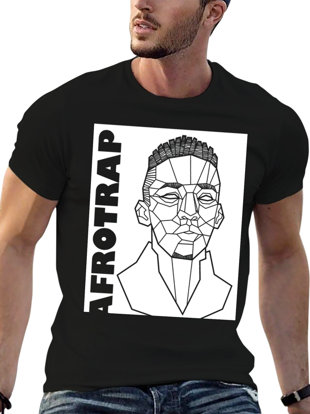 Afrotrap Geometric Graphic Tee - Black