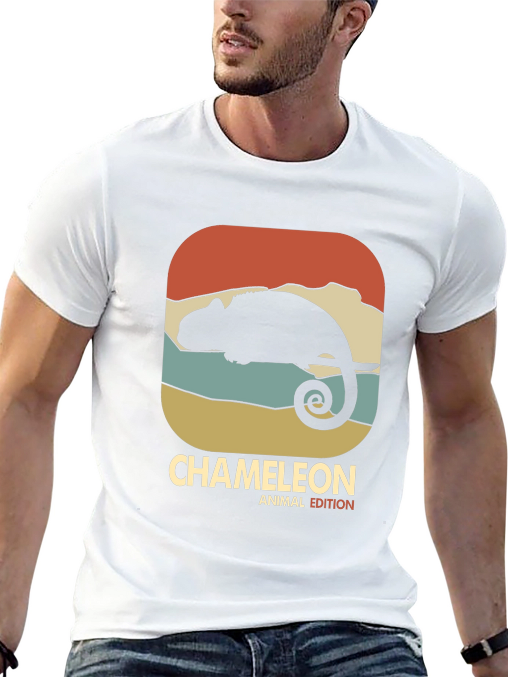 Retro Chameleon Animal Edition Graphic T-Shirt