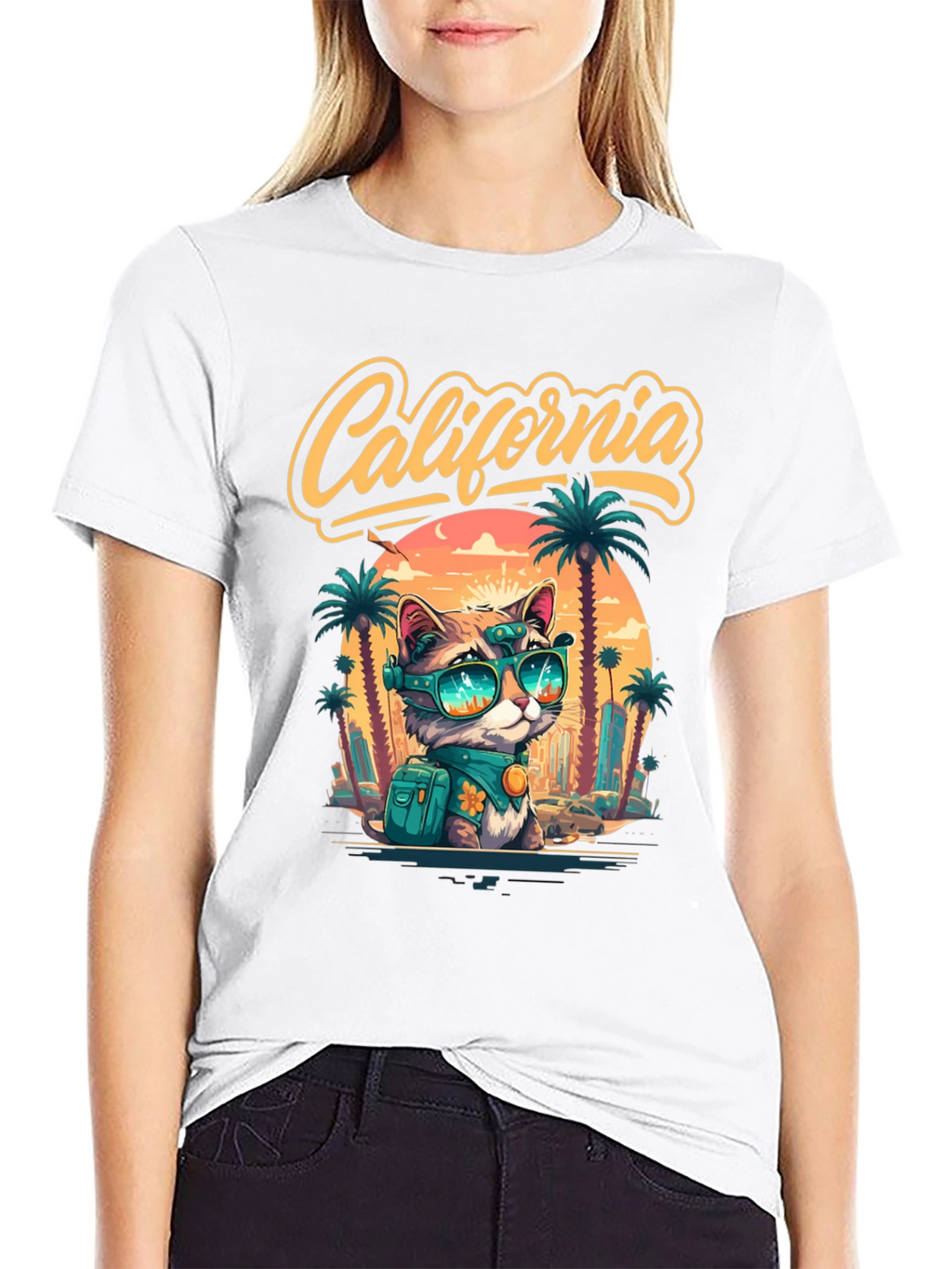 California Cat Graphic T-Shirt - Island Style