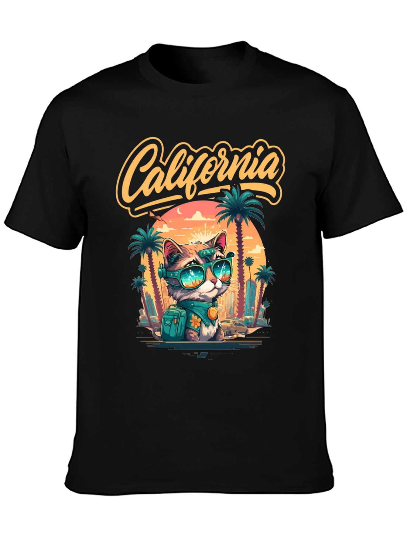 California Cat Graphic T-Shirt - Island Style