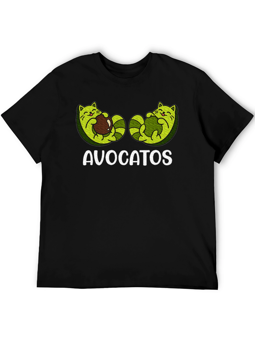 Avocatos Black T-Shirt - Avocado Cat Graphic Tee