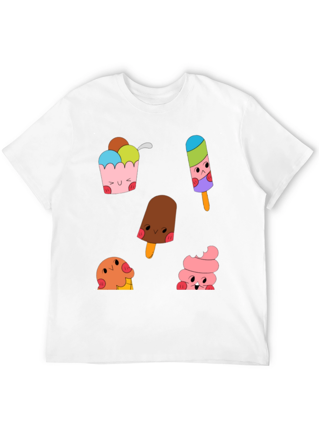 Cute Cartoon Ice Cream Graphic Tee