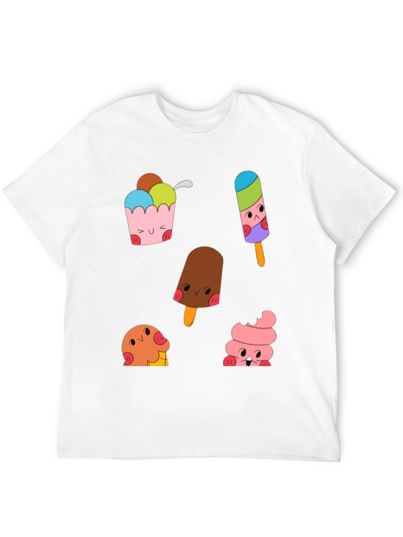 Cute Cartoon Ice Cream Graphic Tee