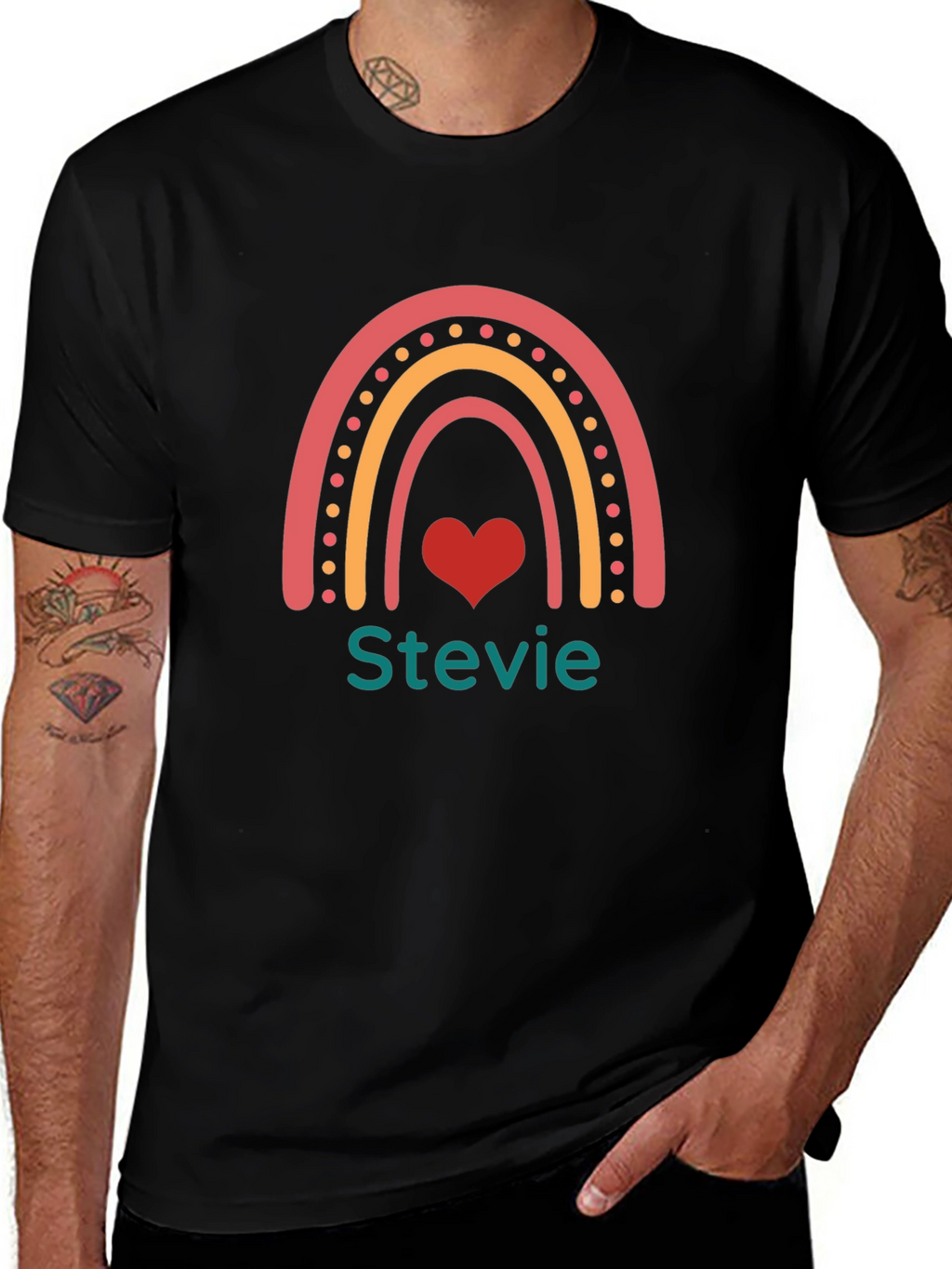 Rainbow Stevie Heart T-Shirt