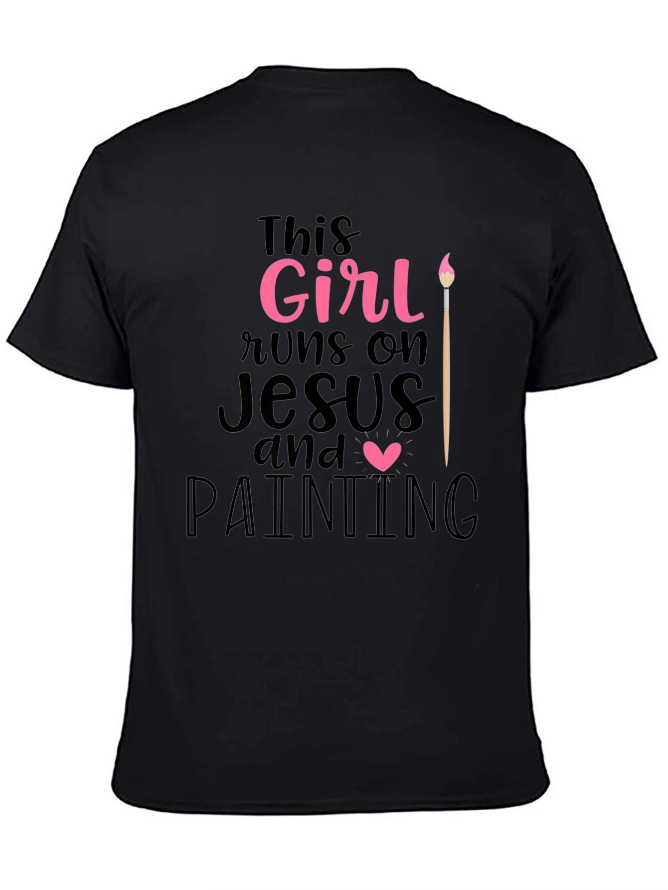 Girl Runs On Jesus & Painting T-Shirt