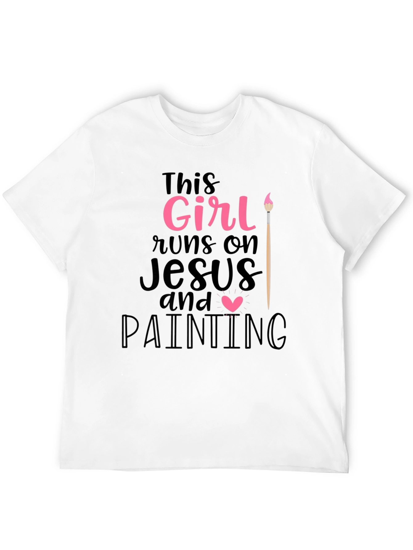 Girl Runs On Jesus & Painting T-Shirt