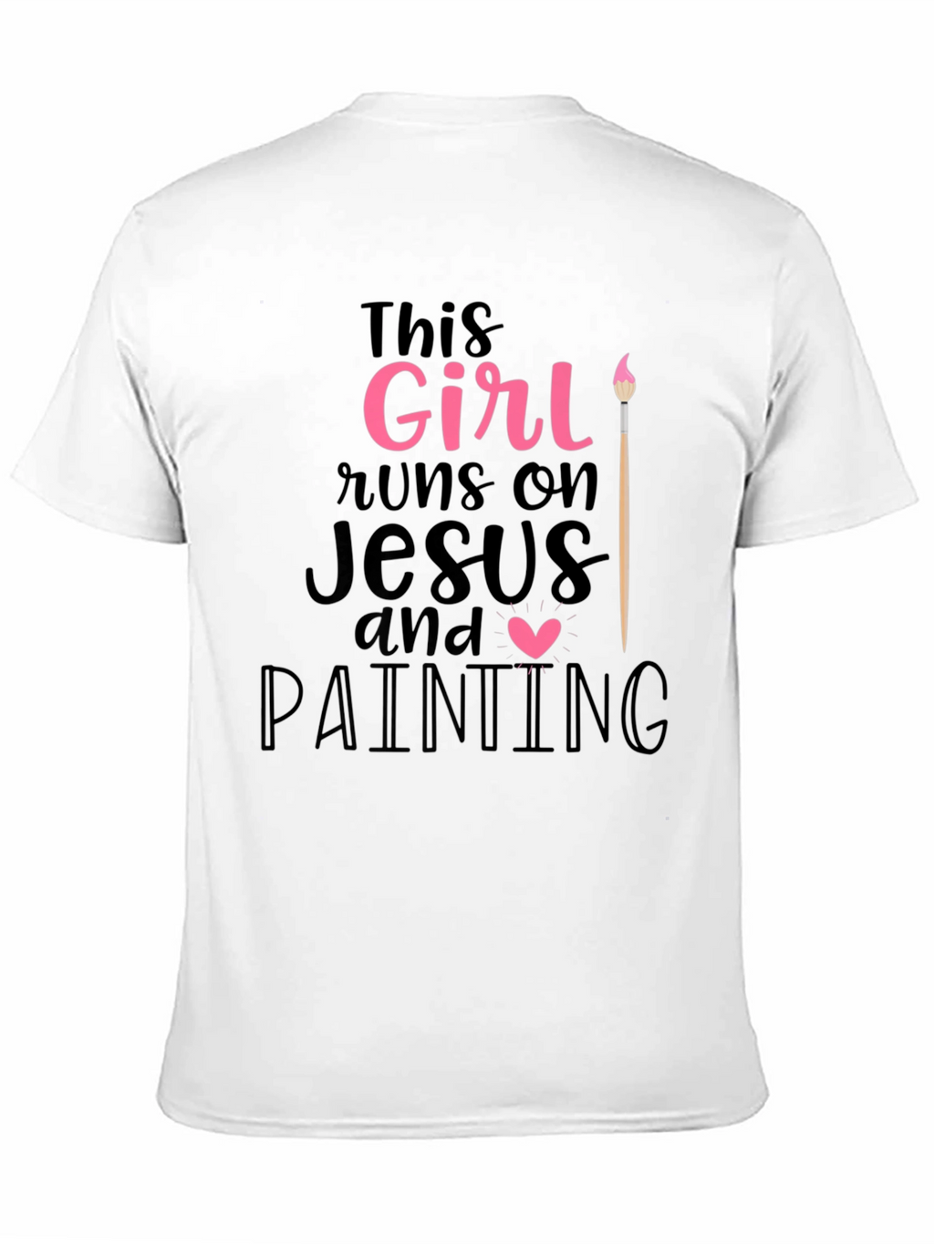 Girl Runs On Jesus & Painting T-Shirt