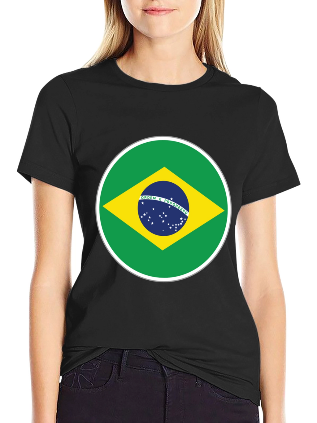 Brazil Flag Graphic T-Shirt - Black Cotton Tee