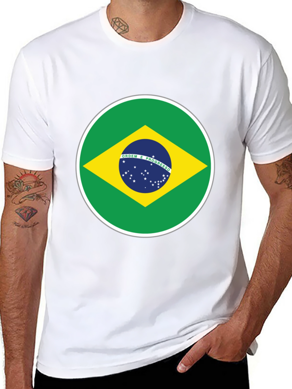 Brazil Flag Graphic T-Shirt - Black Cotton Tee