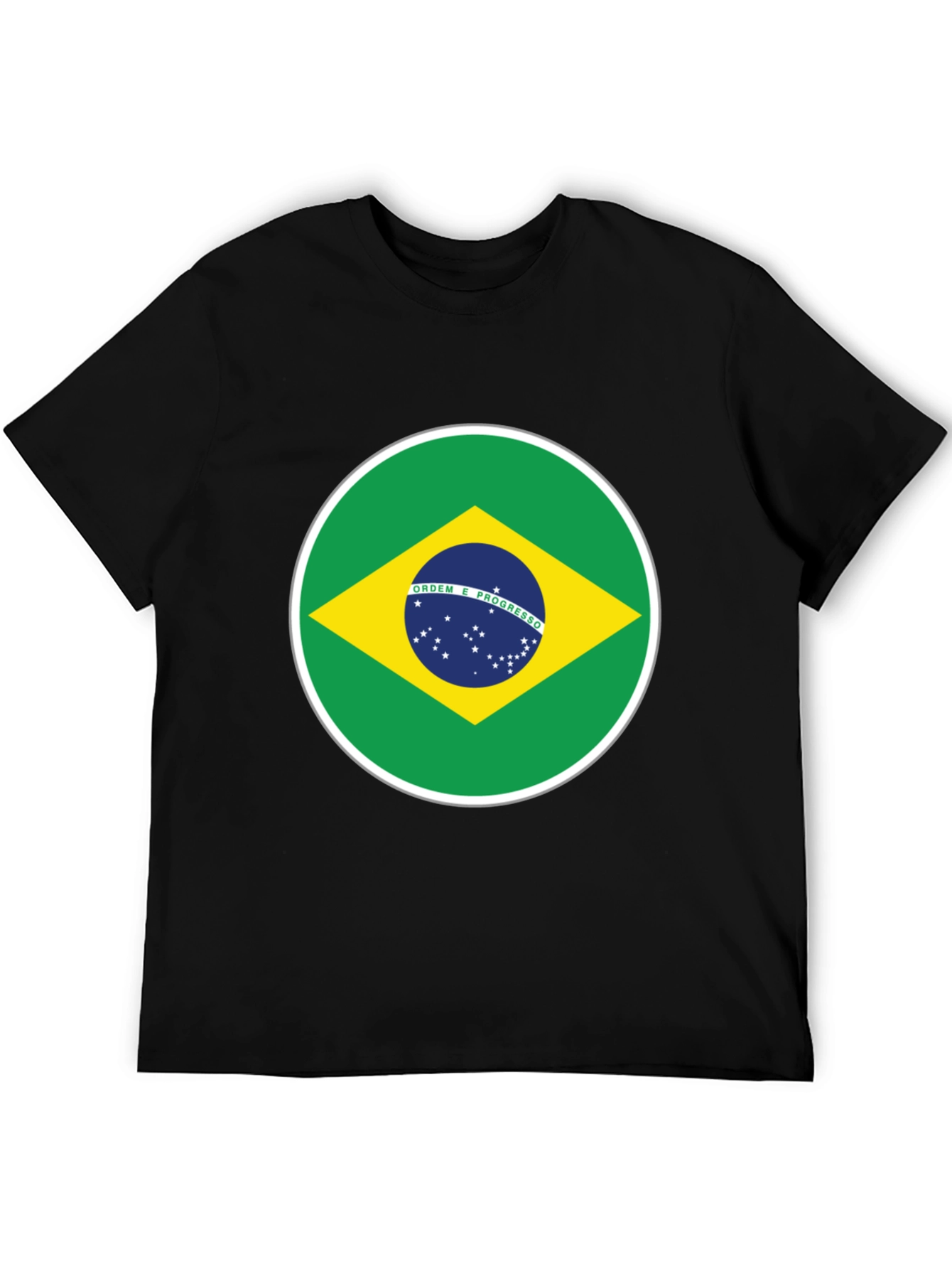 Brazil Flag Graphic T-Shirt - Black Cotton Tee