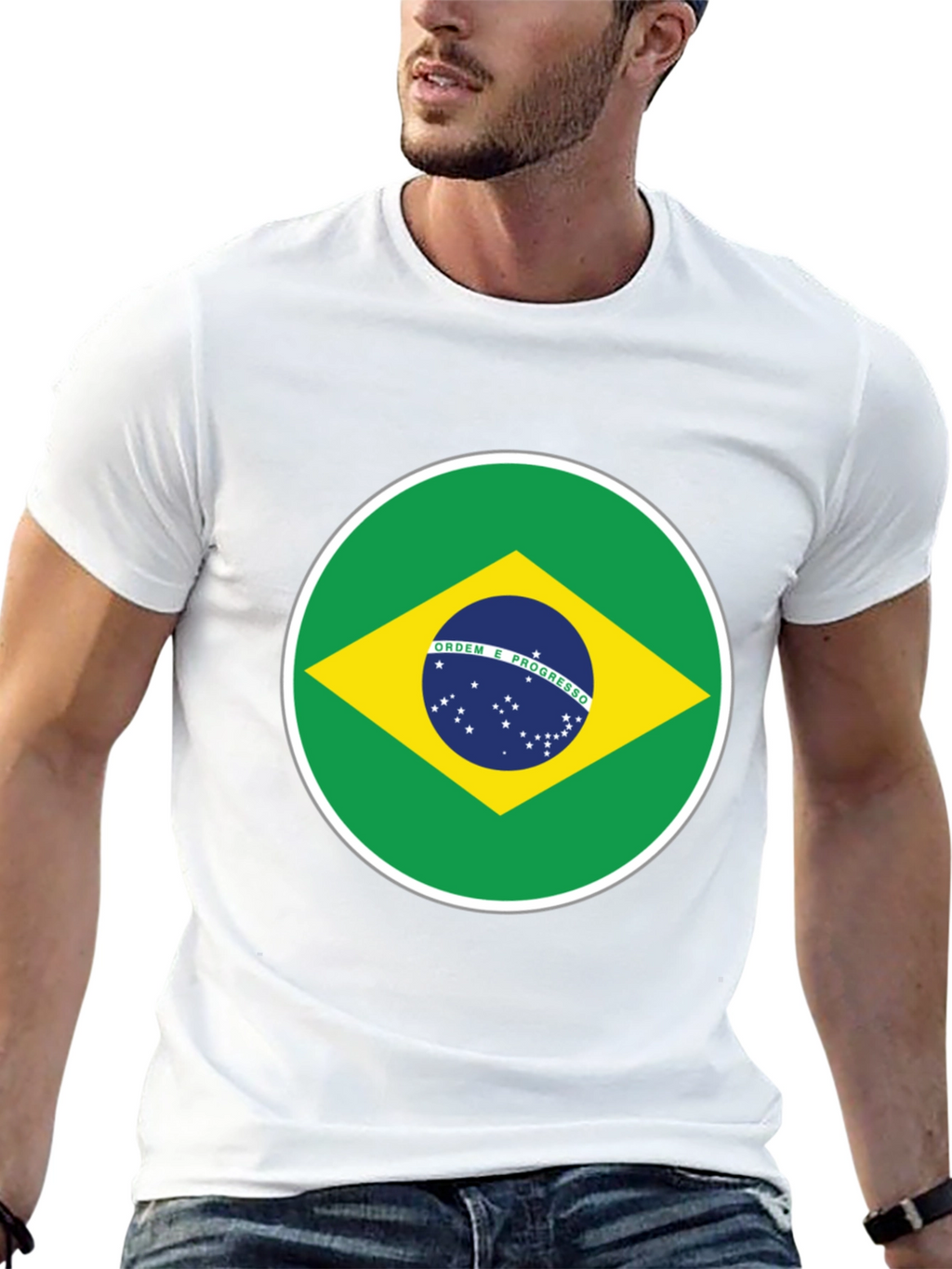 Brazil Flag Graphic T-Shirt - Black Cotton Tee