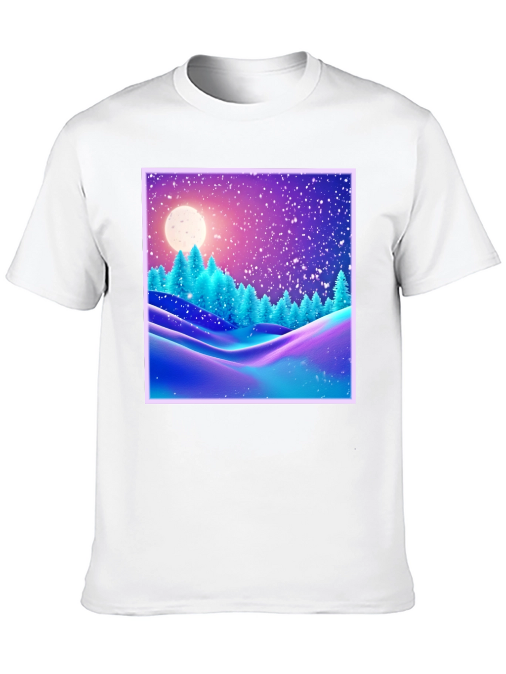 Winter Landscape Graphic Tee - Black Cotton Blend