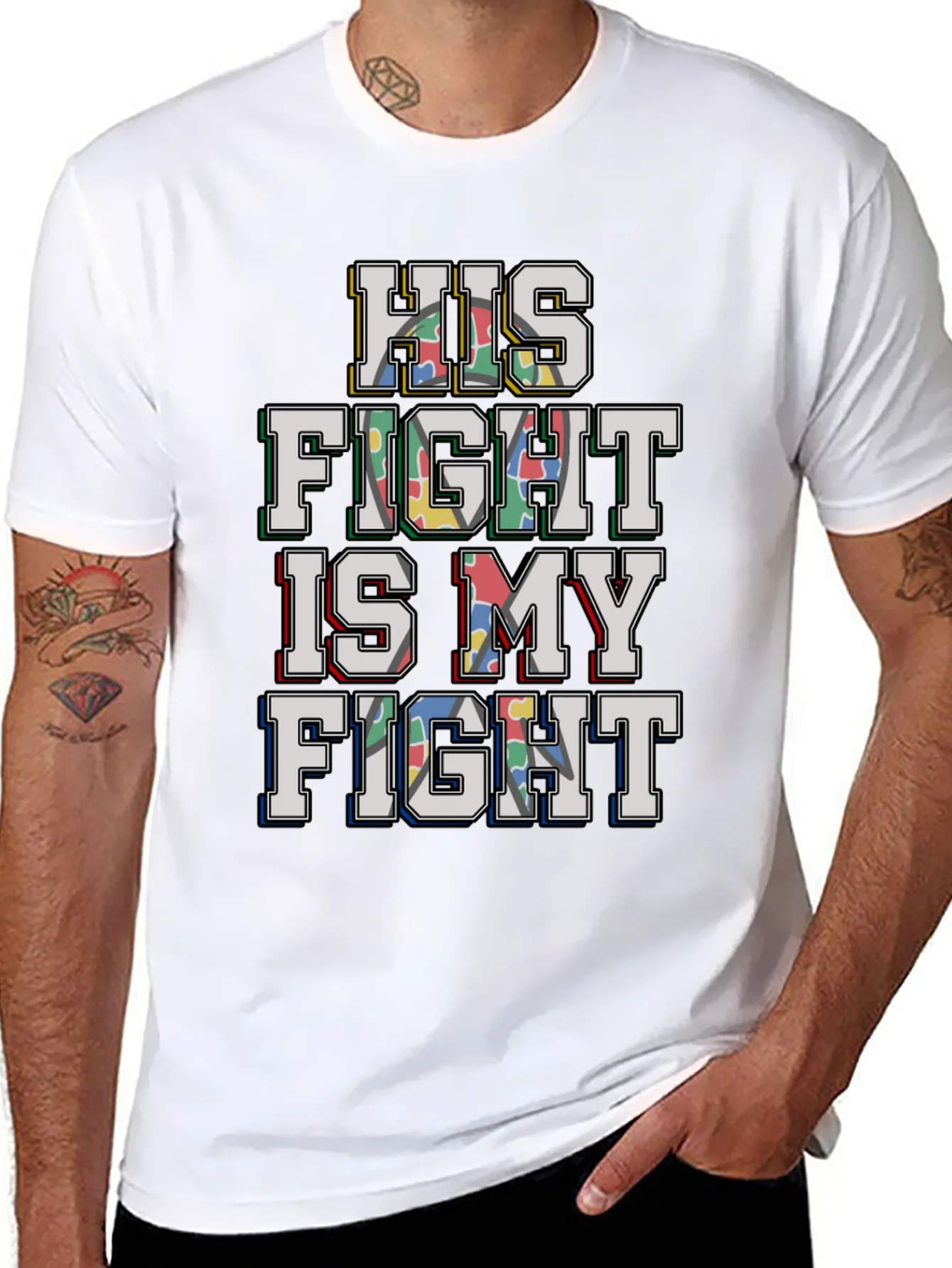 Autism Awareness: His Fight is My Fight T-Shirt